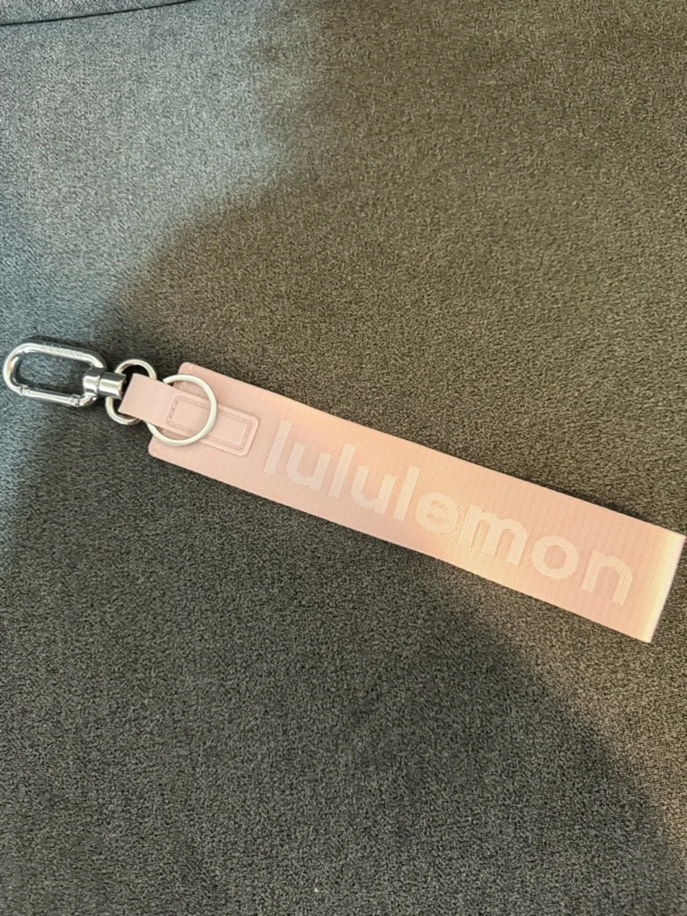lululemon athletica Light Pink Logo Key Strap